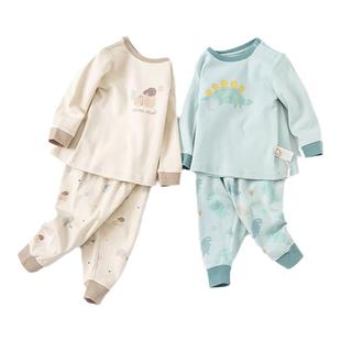 戴维贝拉秋衣秋裤儿童内衣套装保暖婴儿男童家居服男宝宝纯棉A类