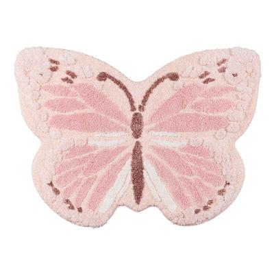 儿童地毯女孩卧室ins风床边毯粉色蝴蝶房间衣帽间地垫异形可机洗