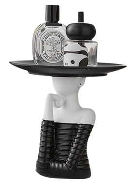 现代简约抽象美女托盘摆件