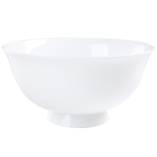 家用饭碗纯白色骨瓷面碗10个中式碗单个陶瓷吃饭碗大号景德镇汤碗