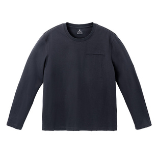 MrBu布先生正肩长袖男秋冬T恤衫打底破洞做旧圆领灰色KT16569断码