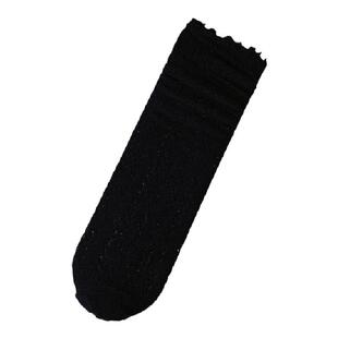 柔软蕾丝袜网袜堆堆袜可爱少女薄竖纹镂空jk袜甜美木耳奶油色短袜