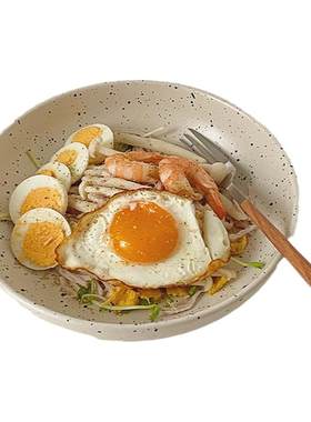 芝麻点哑光减脂餐盘沙拉碗
