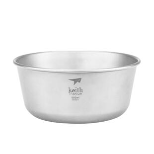 keith铠斯单双层碗饭碗户外野营野餐轻纯钛餐具便携儿童钛碗家用