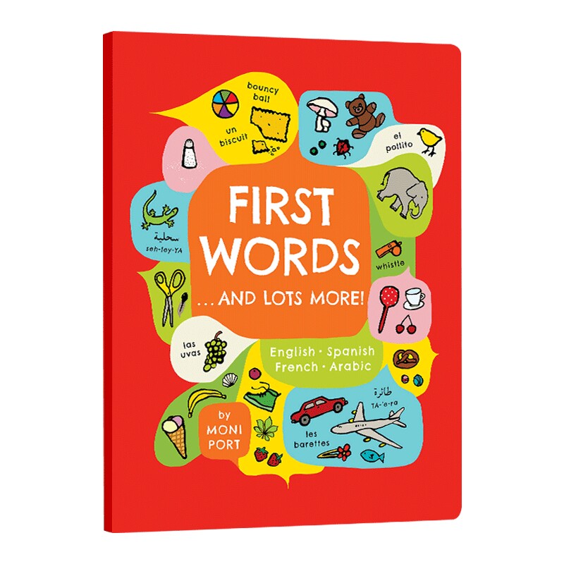 英文原版绘本 First Words . . . and Lots More! 启蒙英语词汇 英语西班牙语法语阿拉伯语多语种 英文版儿童图书