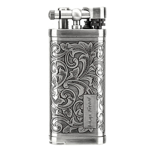 烟斗专用斜火打火机抽斗火机侧出火防风耐用点火器复古雕花可充气