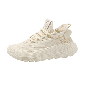 女鞋2026新款夏季透气飞织单网跑步鞋初中生轻便百搭椰子鞋休闲鞋