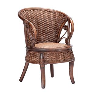 长青堂藤木办公藤椅阳台休闲椅子家用藤编靠背椅室内书房单人转椅