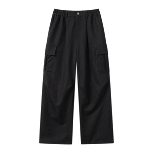 WHIMNOTION 25AW「天丝醋酸羊毛cargo」多口袋工装长裤直筒休闲裤