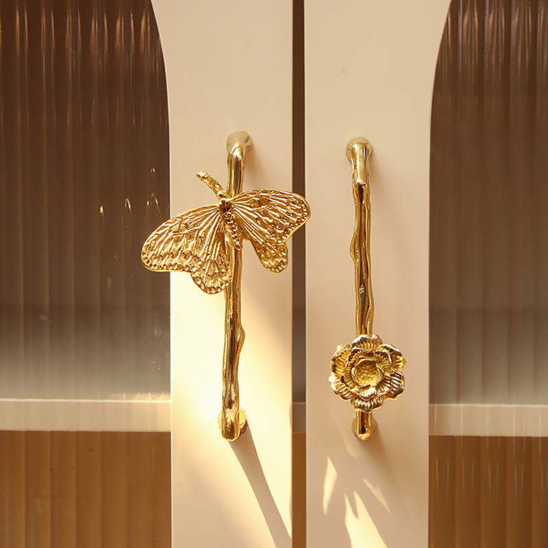 硕南法式复古中古抽屉柜门铜拉手简约轻奢橱柜衣柜门抽屉把手