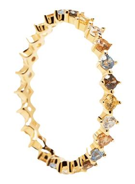 PDS925银欧美轻奢风彩虹钻戒