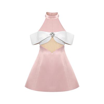 Maison Wester春季度假风细闪缎面露肩网纱裙子连衣裙可露丽穿搭