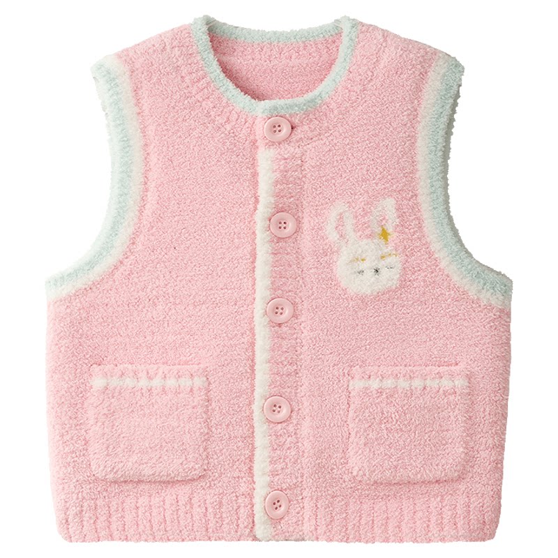 Babycare儿童马甲衣服半边绒婴儿宝宝桑蚕丝绒绒衣服外穿保暖上衣 暖童实拍商品图