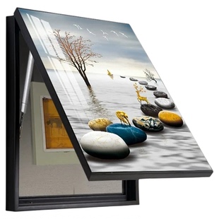 轻奢电表箱装饰画竖款现代简约弱电箱电盒子空开箱配电箱遮挡挂画