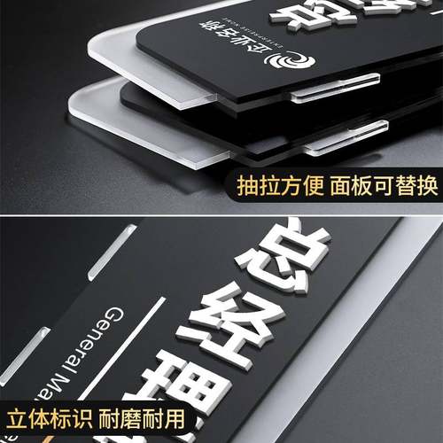 办公室门牌高级感公司总经理标识牌财务部门科室可挂侧更换会议