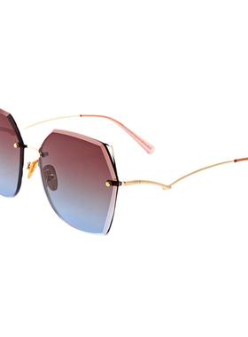 2025新款无边框大脸显瘦墨镜女