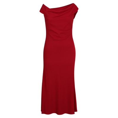 IRISY红色气质高端斜肩订婚礼服