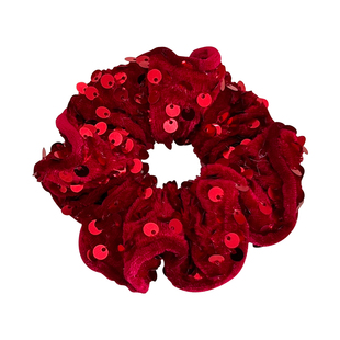 新年红色亮片大肠发圈儿童丸子头发绳女童高级感洋气时尚头绳发饰