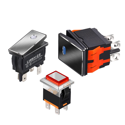 蓝波船型开关翘板两档大电流