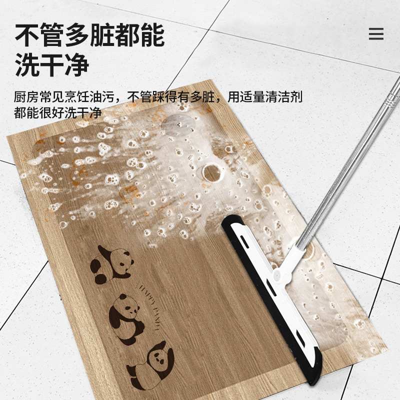 木纹吸水皮革垫厨房长条垫子防滑防油可擦免洗地垫门口耐脏脚垫