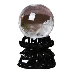 天然白水晶球摆件白色玄关客厅家居原石打磨支持鉴定送礼工厂直销