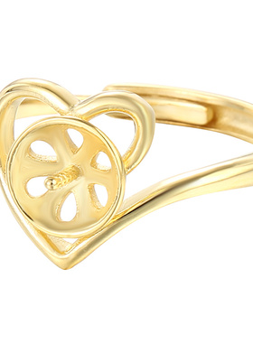 奢金轩女纯银日韩珍珠戒指空托