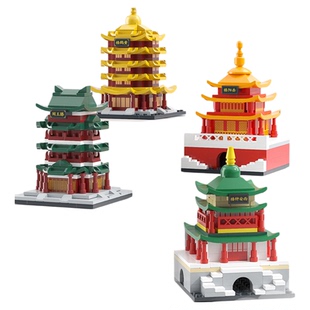 星涯优品古风建筑积木华夏四大名楼北京四处地标建筑旅游景点摆件