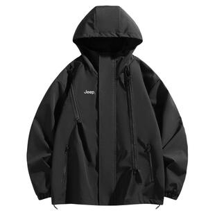 Jeep吉普冲锋衣外套男款2025新款春秋季户外防风防水登山服夹克女