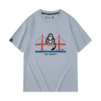 休闲宽松纯棉情侣短袖