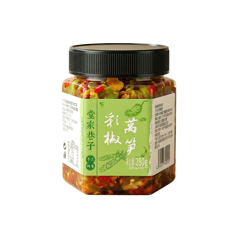 湖南特产香辣剁椒彩椒莴笋下饭菜香辣贡菜瓶装即食拌饭开胃脆椒菜