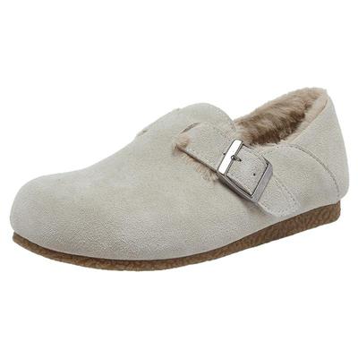 百思图真皮加绒保暖勃肯雪地靴