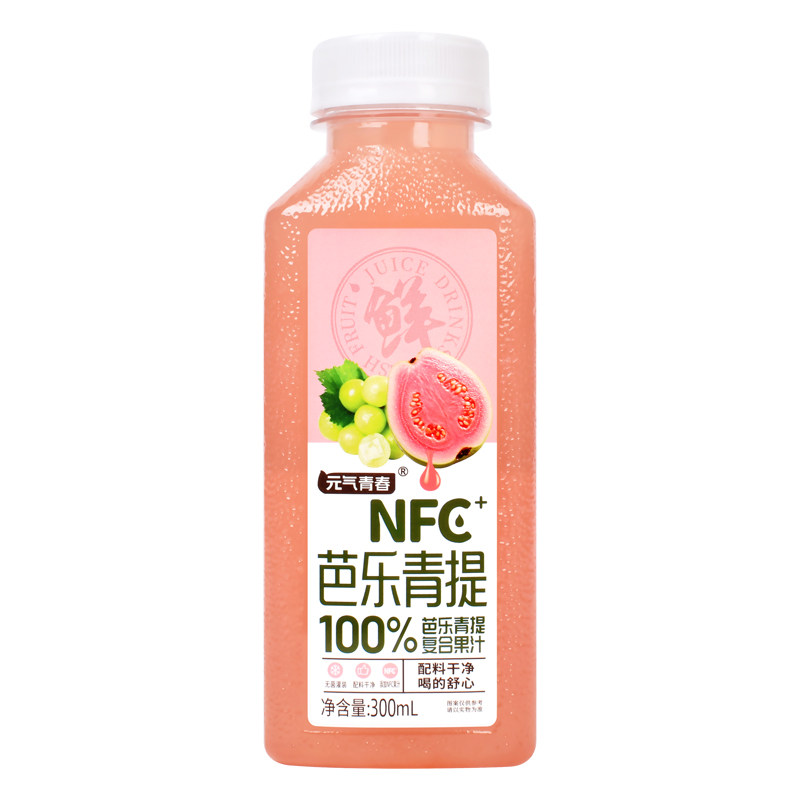 【买一送一】芭乐青提复合果汁300ml瓶装0脂0添加剂含NFC苹果原汁