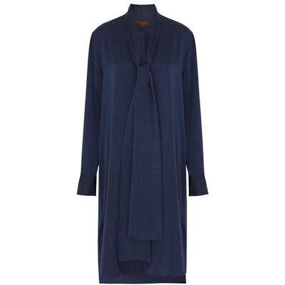 轻奢仿醋通勤风飘带衬衫裙