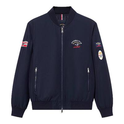 勇士鲨鱼美式棒球领夹克男士