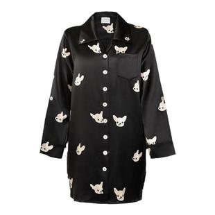 BEAST野兽派日进斗金小奶狗法斗真丝衬衫裙睡衣睡裙生日伴手礼