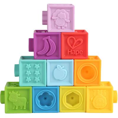 Hape软胶积木动物造型面面惊喜