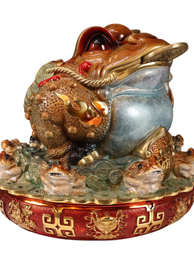 八方聚财金蟾全铜摆件