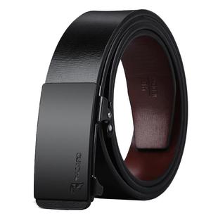 啄木鸟皮带男士真品无牙内穿自动扣腰带时尚商务无卡槽牛仔皮裤带