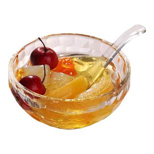 家用耐热水晶玻璃调羹银耳汤燕窝碗甜品冰粉奶昔专用碗带勺子筷子