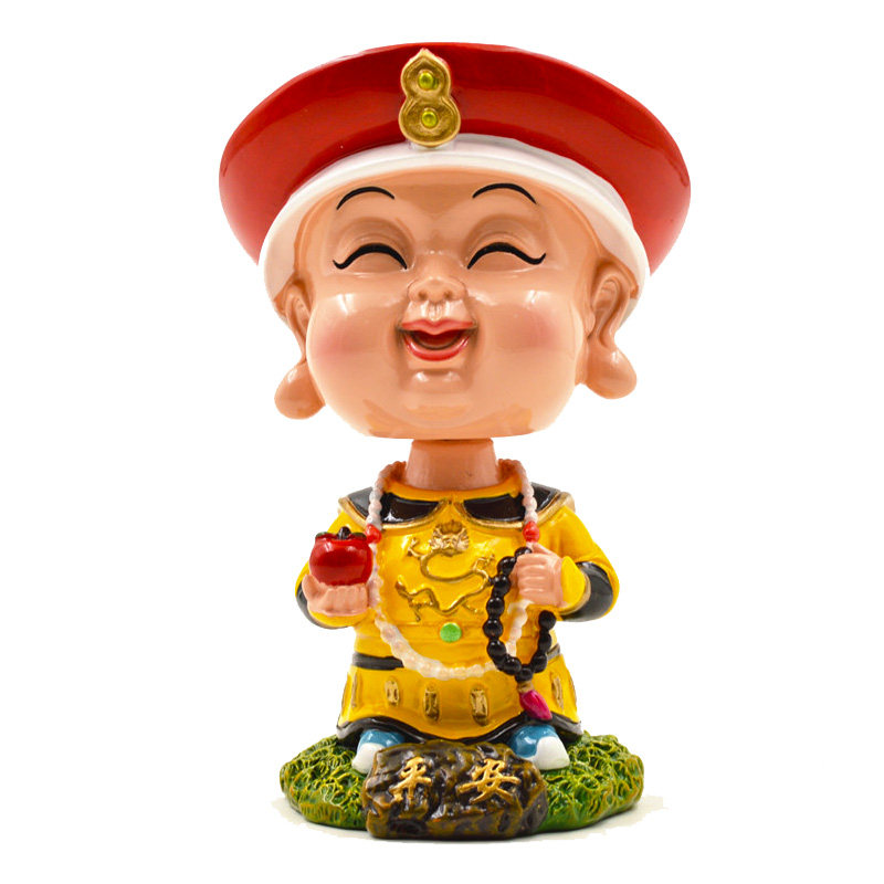 创意时尚可爱卡通小皇帝汽车摆件摇头公仔招财纳福保平安车内装饰