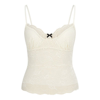 纯欲蕾丝带胸垫吊带背心外穿修身