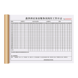 【客房服务员岗位工作日志】房间清洁物品巡查表设施检查维修报表