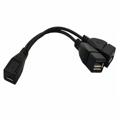 MICROusb安卓母转双USB数据线头