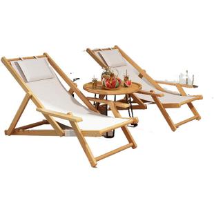 户外折叠椅子沙滩躺椅可躺可睡露营午休阳台帆布椅家用休闲懒人椅