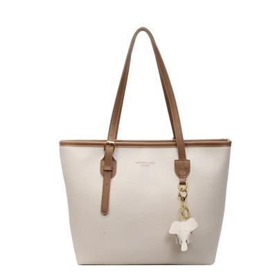 大容量单肩托特包可放14寸电脑女韩系慵懒风百搭简约软皮通勤包包