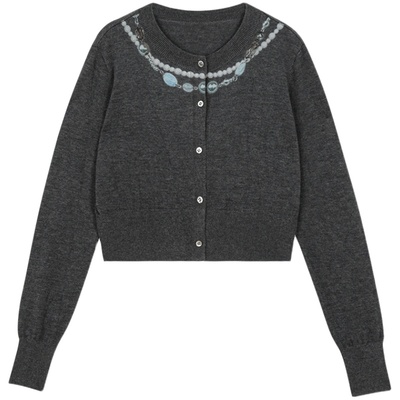 omont蛋挞家单排多扣圆领