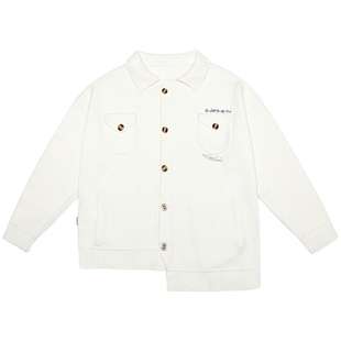 BJHG不计后果美式针织毛衣外套男款秋季宽松情侣简约针织衫毛衣女