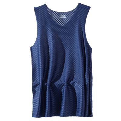 格纹冰丝背心男夏薄款运动健身速干透气打底汗衫无痕宽肩无袖T恤