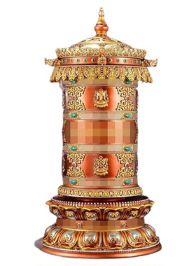 藏式铜制电动转轮摆件