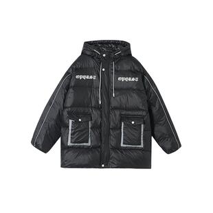 胖童装男童羽绒服外套加厚冬装大童加肥加大青少年胖男孩羽绒棉衣